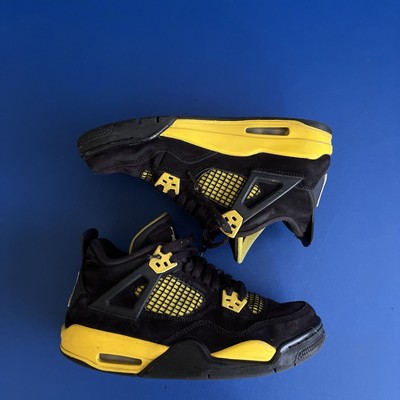 Nike Air Jordan 4 Thunder GS 2023 Black | Tour Yellow (408452-017) Size 6Y Jordan 4 Retro GS  main image 2