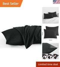 Standard Pillow Cases Set of 2, 2 Pack Brushed Microfiber 20x26 Pillow Cases,...