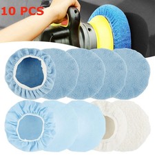 10pcs 9 to 10 inch Car Orbital Buffer Polisher Pads Bonnets Microfibre Cover Kit
