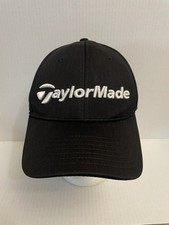 Adidas TaylorMade M1 PSi Golf Hat Ball Cap Black Strapback White Logo