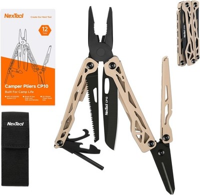 NexTool Camper CP10 Multitool，12-in-1 Multi tool with Scissors, Fire Starter,