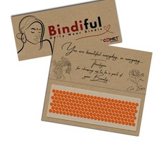 Bindiful Orange Velvet Round Bindis for Women 5mm - Pack of 1 bf231 