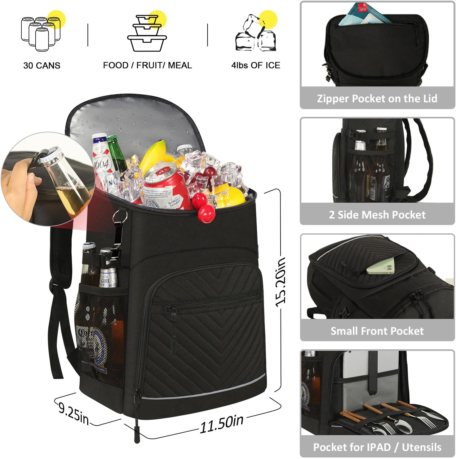 Cooler Backpack Insulated Leakproof Waterproof Backpack Cooler Bag 30/45 Cans...