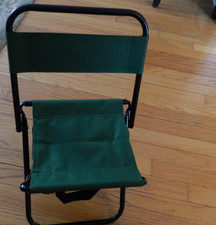 Folding Camping Chair with Cooler Bag, 150kg Load, Portable Fishing Beach Chair