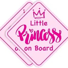 Little Princess on Board Stickers Non-Magnetic - Removable, Paint-Safe Signs f