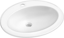 22 in. Oval Porcelain Ceramic Self-Rimming Drop In Bathroom Sink in White