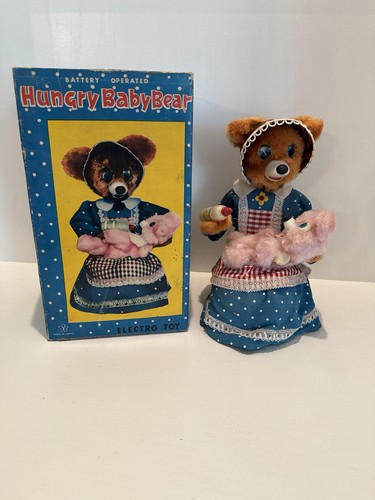 Vtg Yonezawa Hungry Baby Bear 1950's Battery Op Japan Tin Toy *Not Working*