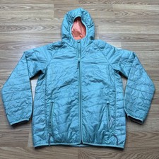 L.L. Bean Puffer Jacket Youth 14-16 Green PrimaLoft Hooded Insulated Zip