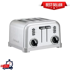 Cuisinart 4-Slice Metal Classic Toaster Silver, Durable Stainless Steel BuildPro
