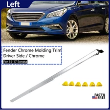 For 2015-2017 Hyundai Sonata Fender Driver Left Side Chrome Garnish Molding Trim