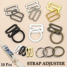 Metal Bra Strap Adjuster Sliders/Hook/O-Ring/Lingerie Adjustment 6mm 25mm 10 Pcs