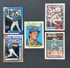 Topps Ryne Sandberg 5 cards (89T #387 | 90T #210, #398 | 92% #110, #387)