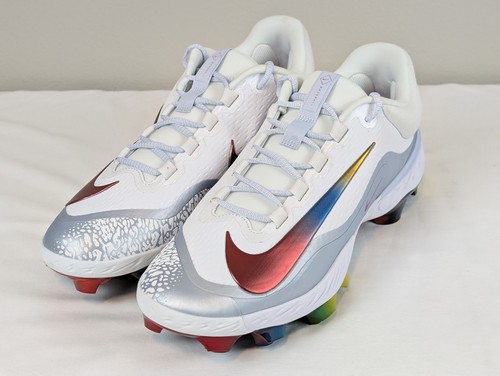 Nike Alpha Huarache Elite 4 Low MCS Baseball Cleats Mens 12 Rainbow FQ7724-106 - Picture 5 of 13