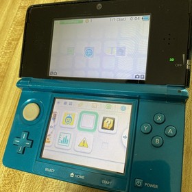 WORKING Nintendo 3DS Aqua Blue Handheld Console 2GB Wi‑Fi 3D NTSC-U/C READ