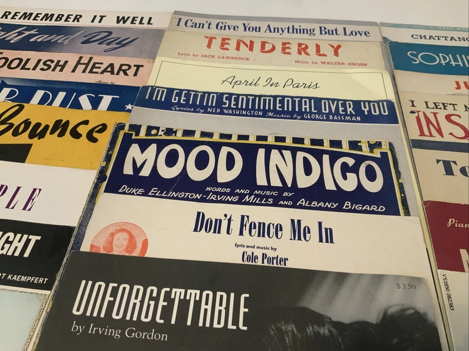 Sheet Music Lot Standards 21 Songs Classics  Sinatra Ellington Carmichael Garner - Image 3 of 4