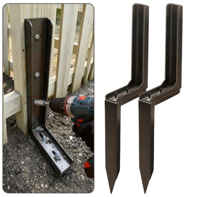 Pack of 2 Adjustable Fence Post Repair Kit Quick Fix Rotted Tilted Broken Lea...