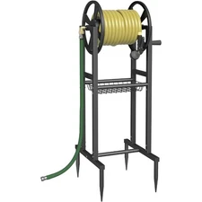 Ground Mount Garden Hose Reel Holds 125 Feet of 5/8-Inch 