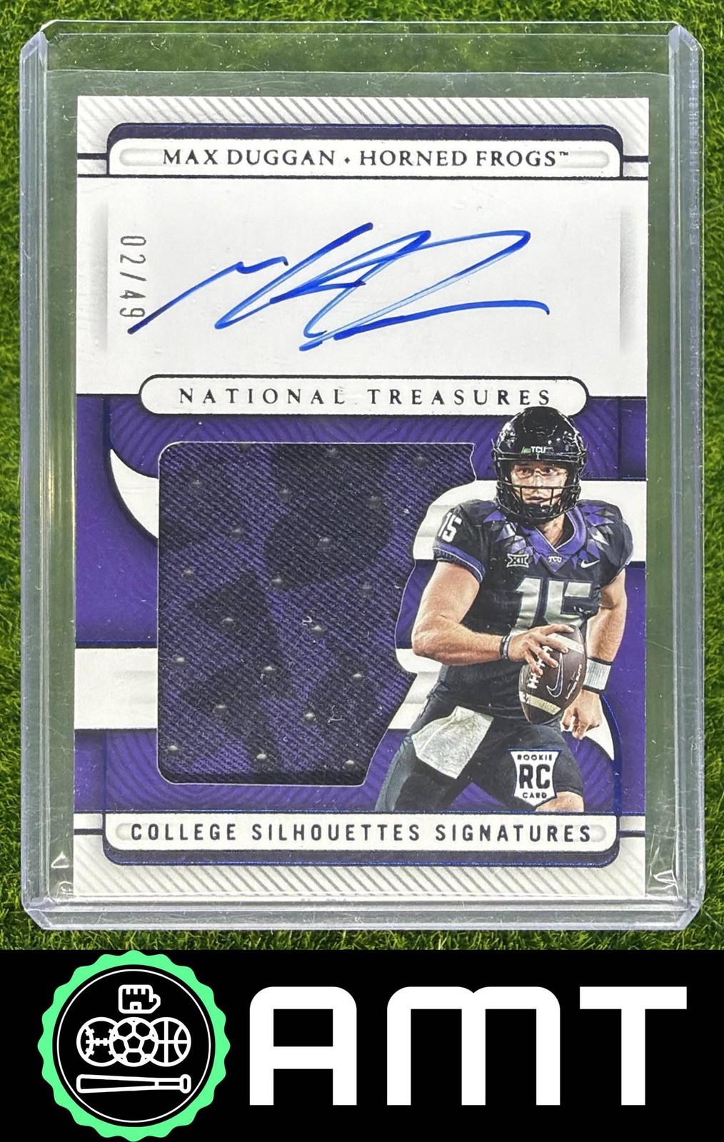 Max Duggan Panini National Treasures Collegiate College Silhouettes Signatures #CSSMD Blue