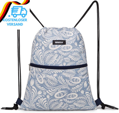 WANDF Rucksack Mit Kordelzug Turnbeutel Sportbeutel Gym Bag Mit Aussentasche Ver