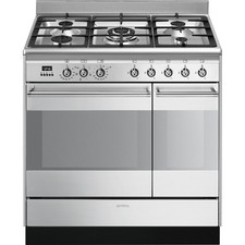 Smeg Range Cooker Stainless Steel SUK92MX9-1 90cm Dual Fuel A Graded (CH-2376)