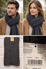 Isotoner Thinsulate Knit Scarf Charcoal Gray Winter Warm One Size NWT