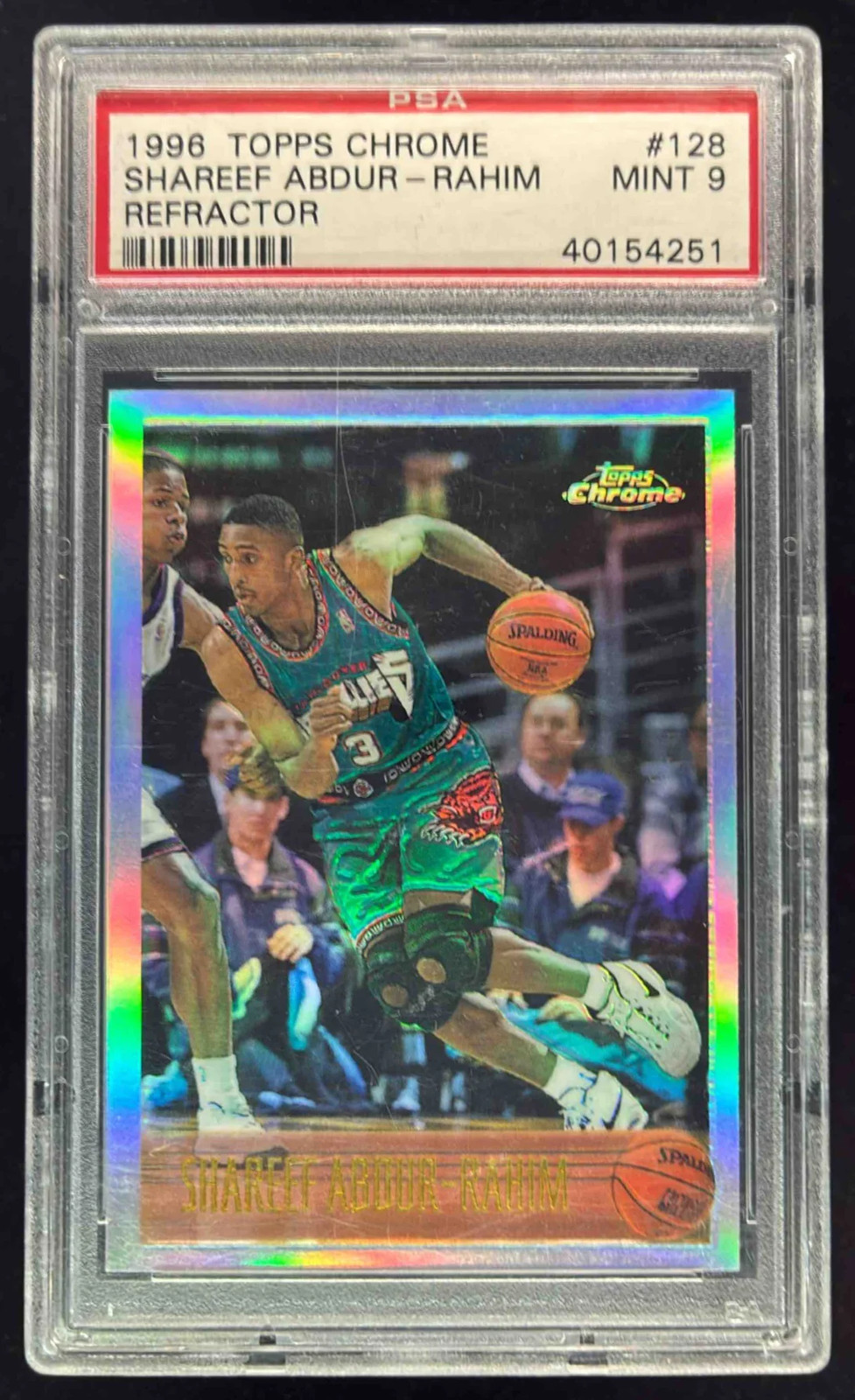 1996 Topps Chrome Refractor #128 Shareef Abdur-Rahim PSA 9