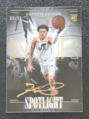 2023-24 Noir KEYONTE GEORGE ROOKIE Spotlight Signature On Card Gold Ink Auto /99