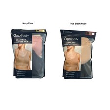 GapBody Women's 2-Pack Stretch Ribbed Tagless  Seamless Comfort Bras
