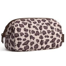 BAGSMART Makeup Bag Travel Toiletry Bag, Puffy Padded Make Up Bags 22-Leopard