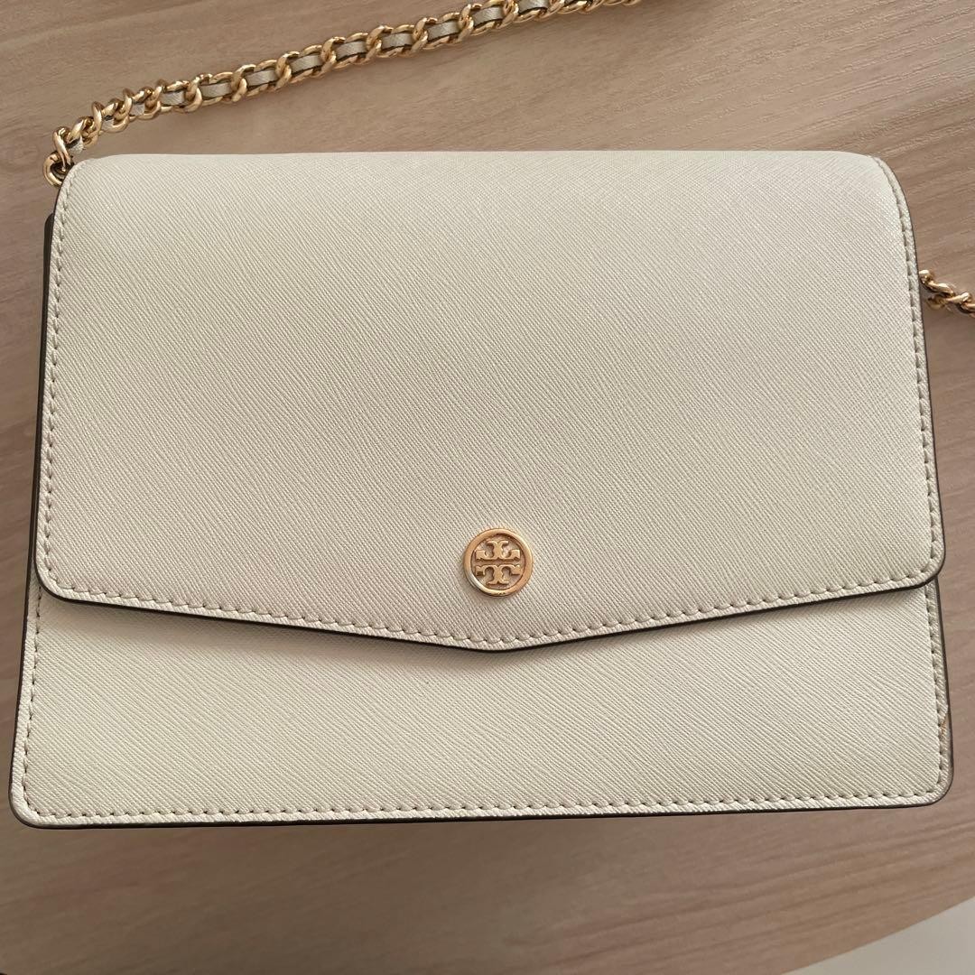Tory Burch Robinson Chain Shoulder Bag Leather White Women's From Japan thumbnail 16