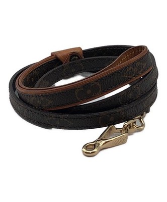 Louis Vuitton M58056 Monogram Wristlet Baxter MM Dog Lead Brown Auth