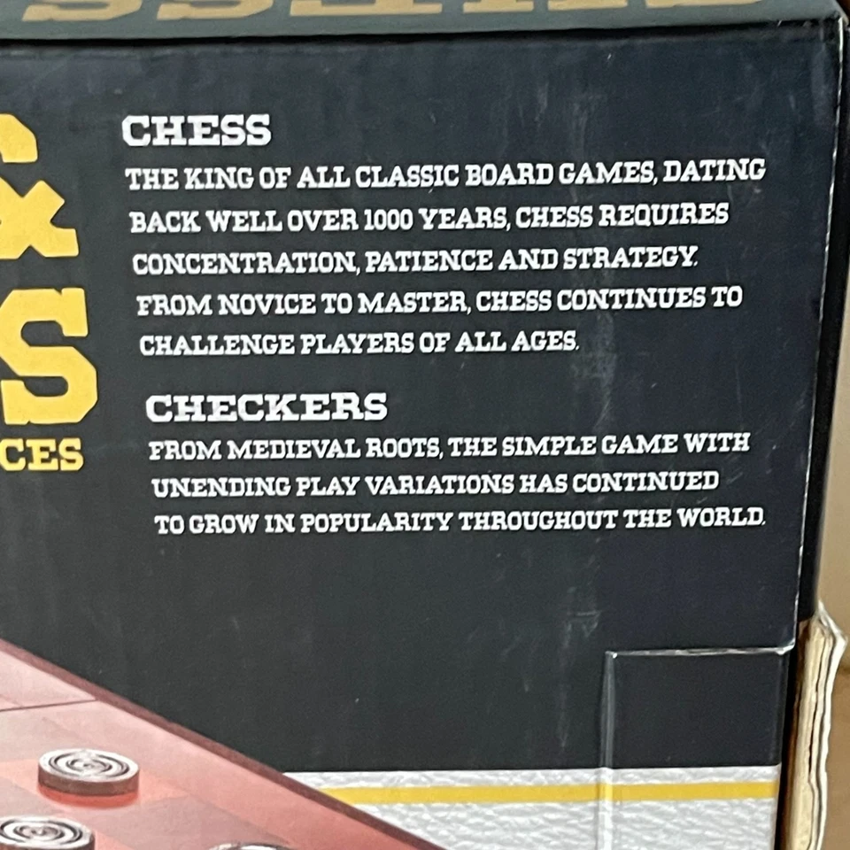 Juego de ajedrez y damas de madera plegable tamaño torneo con Staunton de lujo Foto 4 de 4