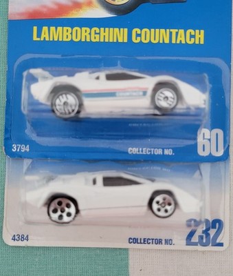 HOT WHEELS LAMBORGHINI COUNTACH WHITE SET OF TWO VARIATIONS