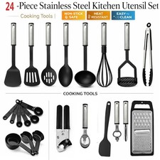24 Pcs Kitchen Utensil Set Silicone Heat Resistant Kitchen Cookware Gadget Tools