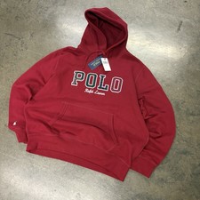 Polo Ralph Lauren Men s Magic Fleece Spell Out Logo Pullover Hoodie NWT Red L