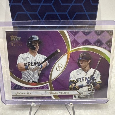 2024 Topps Dynamic Duals - Christian Yelich, Sal Frelick #43 Amethyst Foil /50