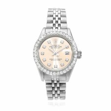 Rolex Datejust 26mm Custom Jubilee Band Diamond Bezel Cream Dial Watch 4