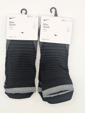 2 Pairs Nike Spark Dri-Fit Running Cushioned No Show Socks Mens Sz 8-9.5 Black