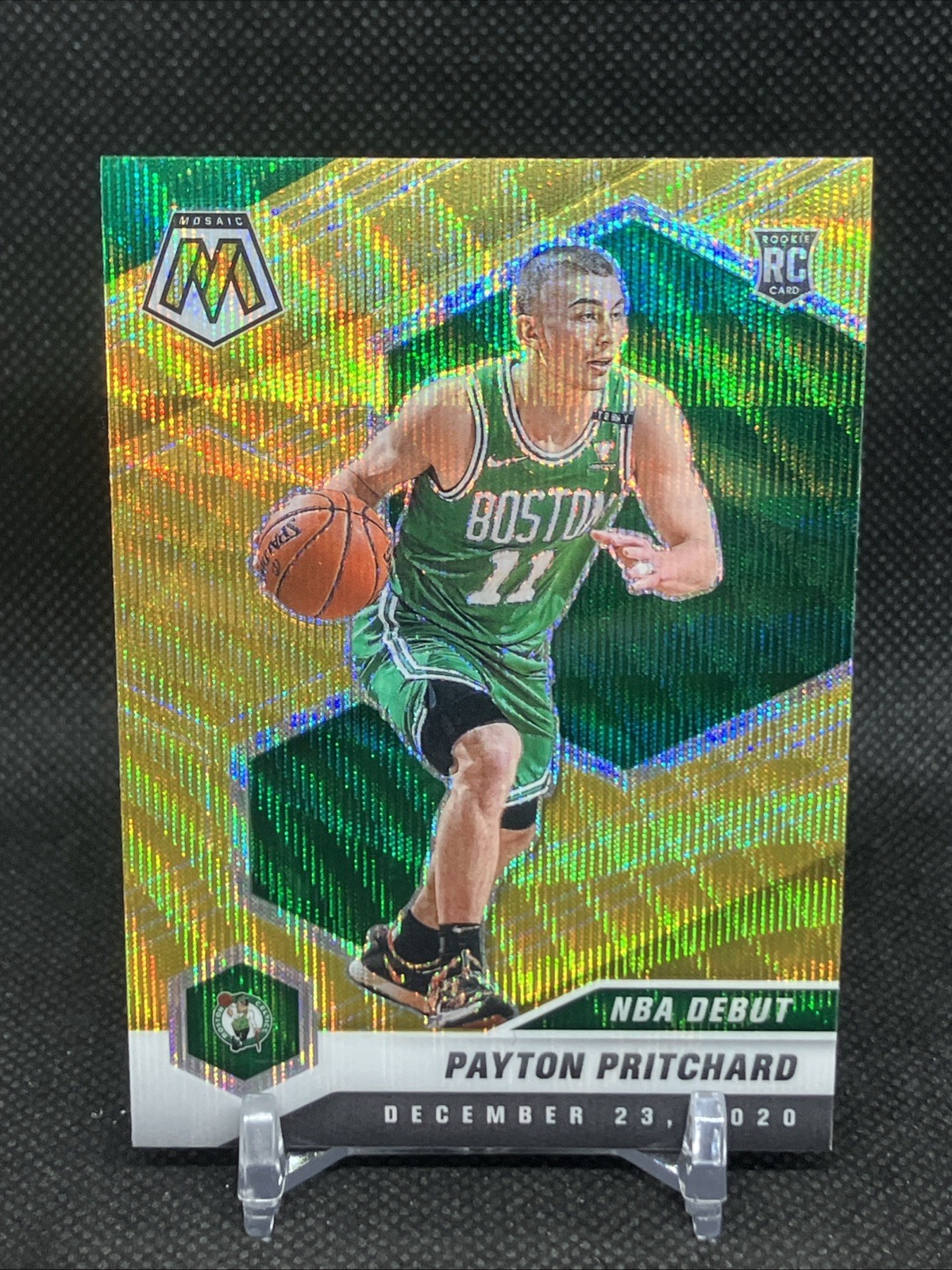 2020-21 Panini Mosaic Payton Pritchard RC Gold Wave NBA Debut #269 Celtics