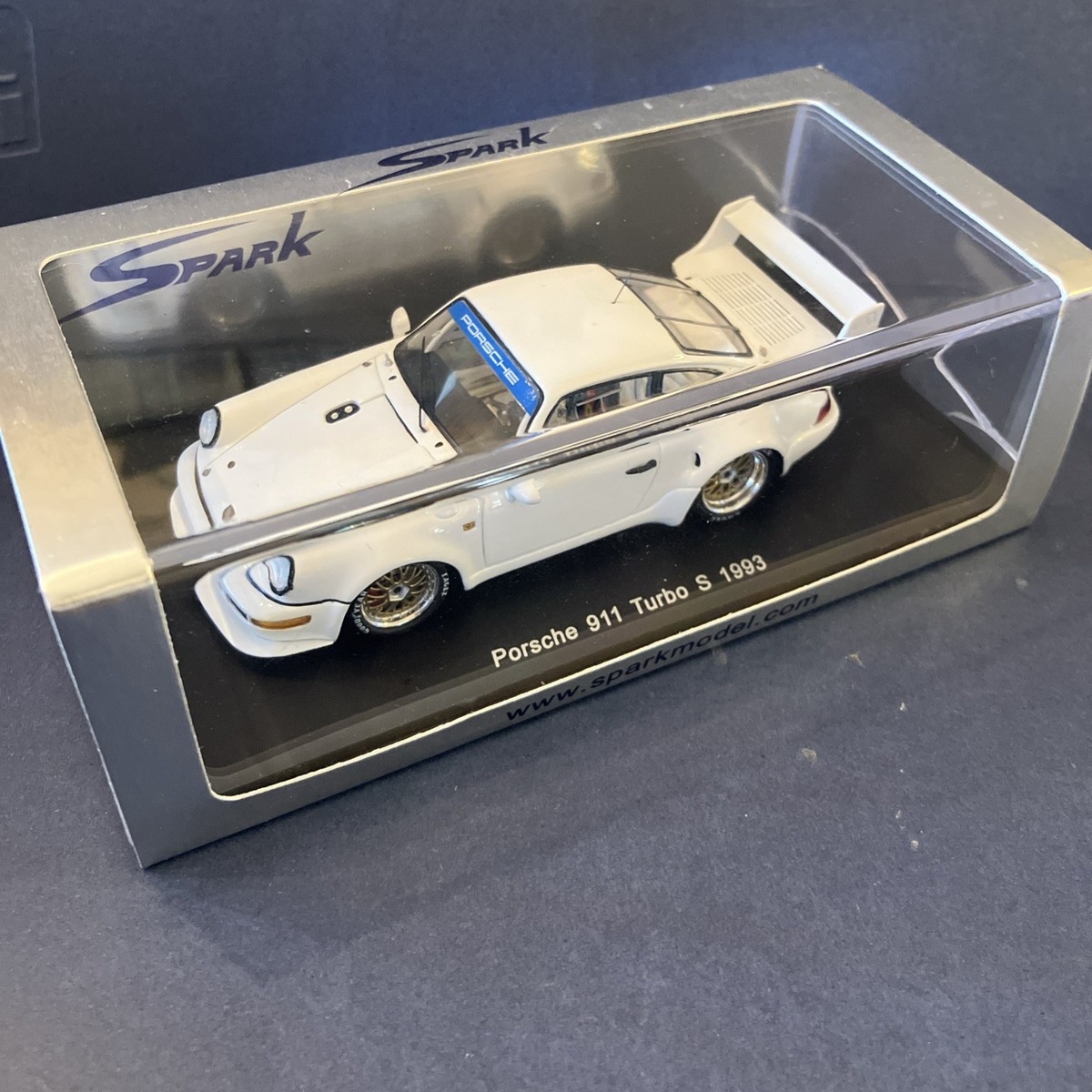 1/43 Spark 1993 Porsche 964 Turbo S White S1930 Diecast Model