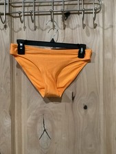 Aerie Shine Rib Full Coverage Bikini Bottom Orange Size Small NWT