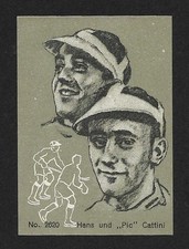 Lindt & Sprüngli Schweizer Eishockeyspieler Hans & Ferdinand "Pic" Cattini (1939)