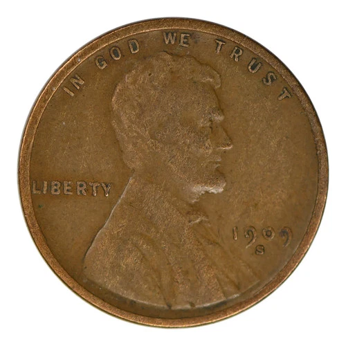 1909-S Lincoln Wheat Cent Fine Condition