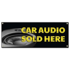 Car Audio Sold Here Banner Concession Stand Food Truck Single Sided