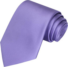63'' XL Tie Mens Extra Long Solid Satin Necktie for Big and Tall Men Lavender