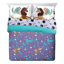 Afro Unicorn Kids Reversible Bed Set-W20301970232, W15767523564, W31311305720