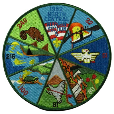 1992 North Central Region Section 5 Jacket Patch GRN Bdr (NE1699)