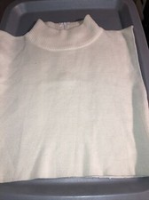Dickey Acrylic Turtleneck Woman's White Zip on Dickey Size 14.5 Long