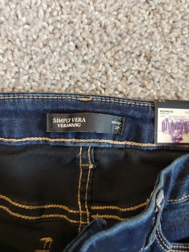 Simply Vera Wang Skinny Mid Rise Stretch Damen Denim Blau Jeans Größe 2P - Bild 10 von 10