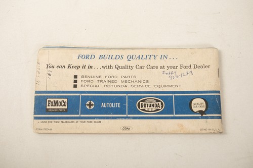 1966 Ford Mustang Owner's Manual (UB4/JSF6) Harrold Sacramento March 18 - Picture 4 of 11